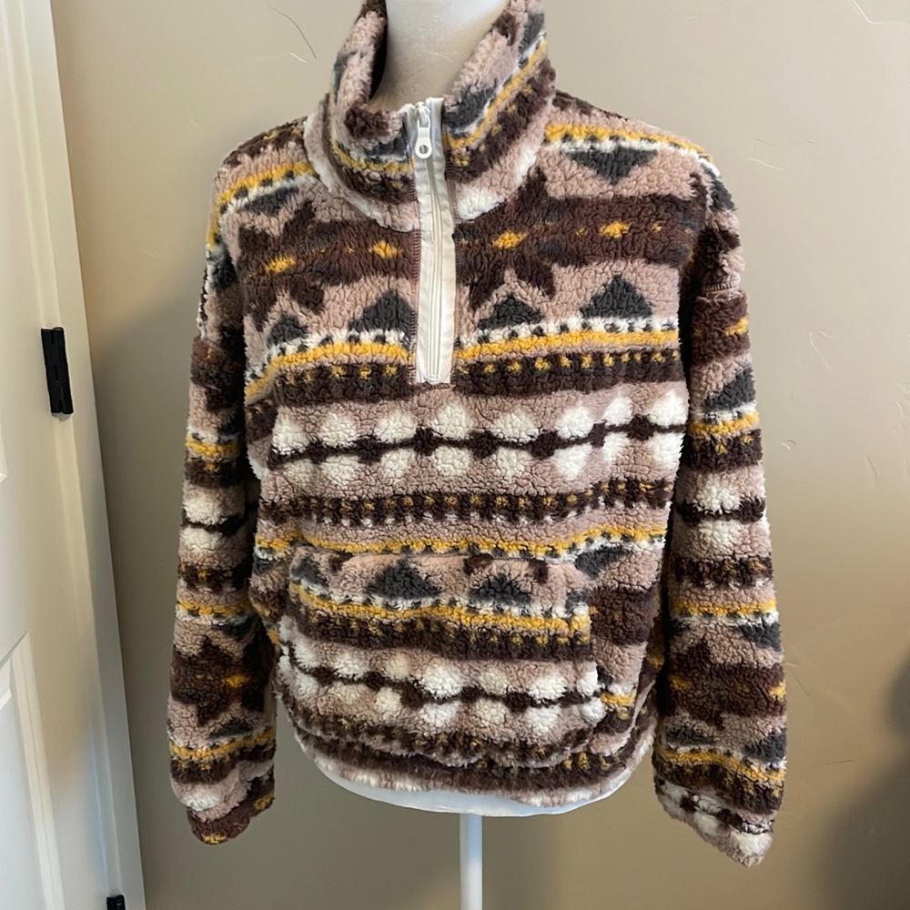 Aerie aztec print sherpa jacket.